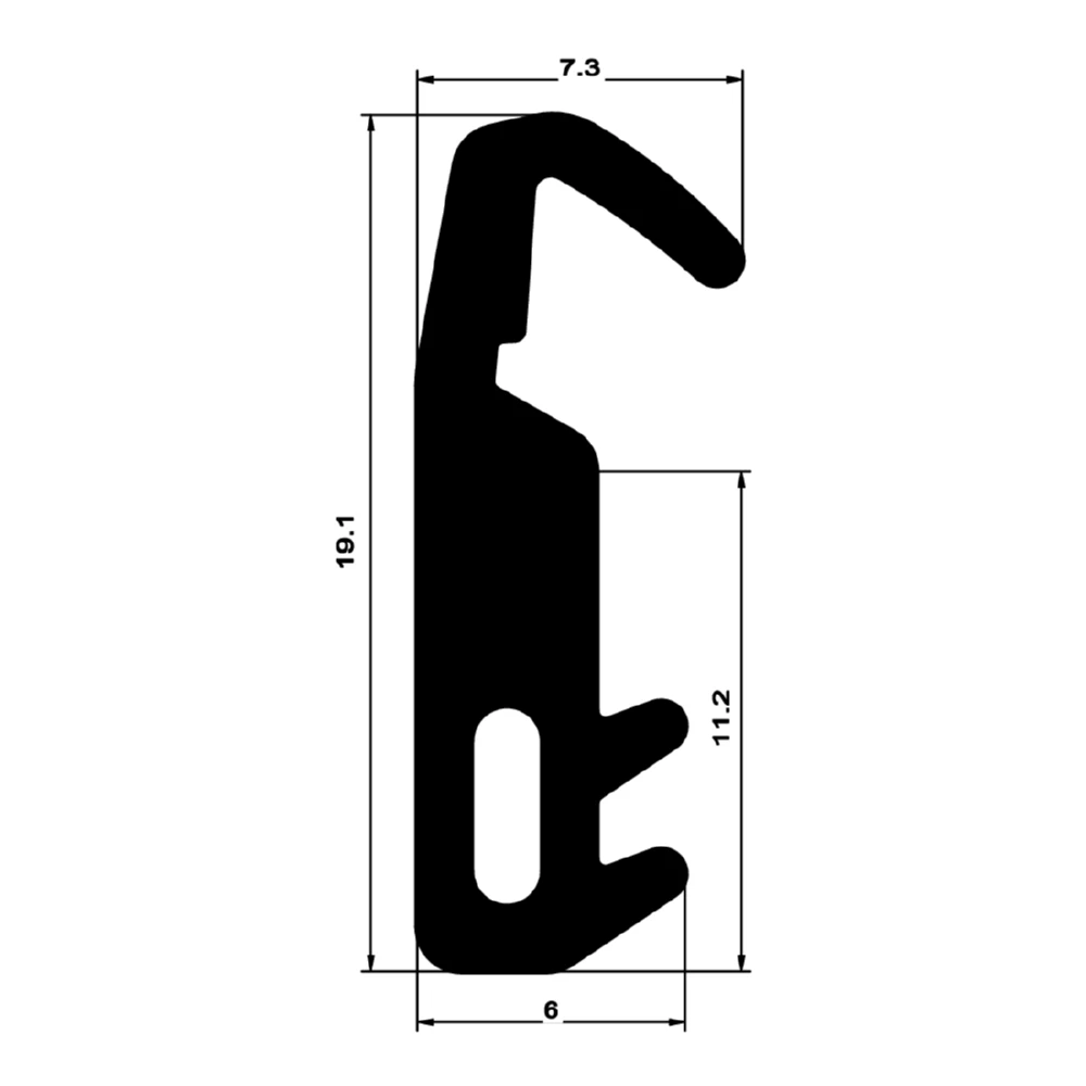 Türrahmen Dichtung - Mitteldichtung für RP Technik Stahlsysteme | 20 mm Höhe | Farbe: schwarz