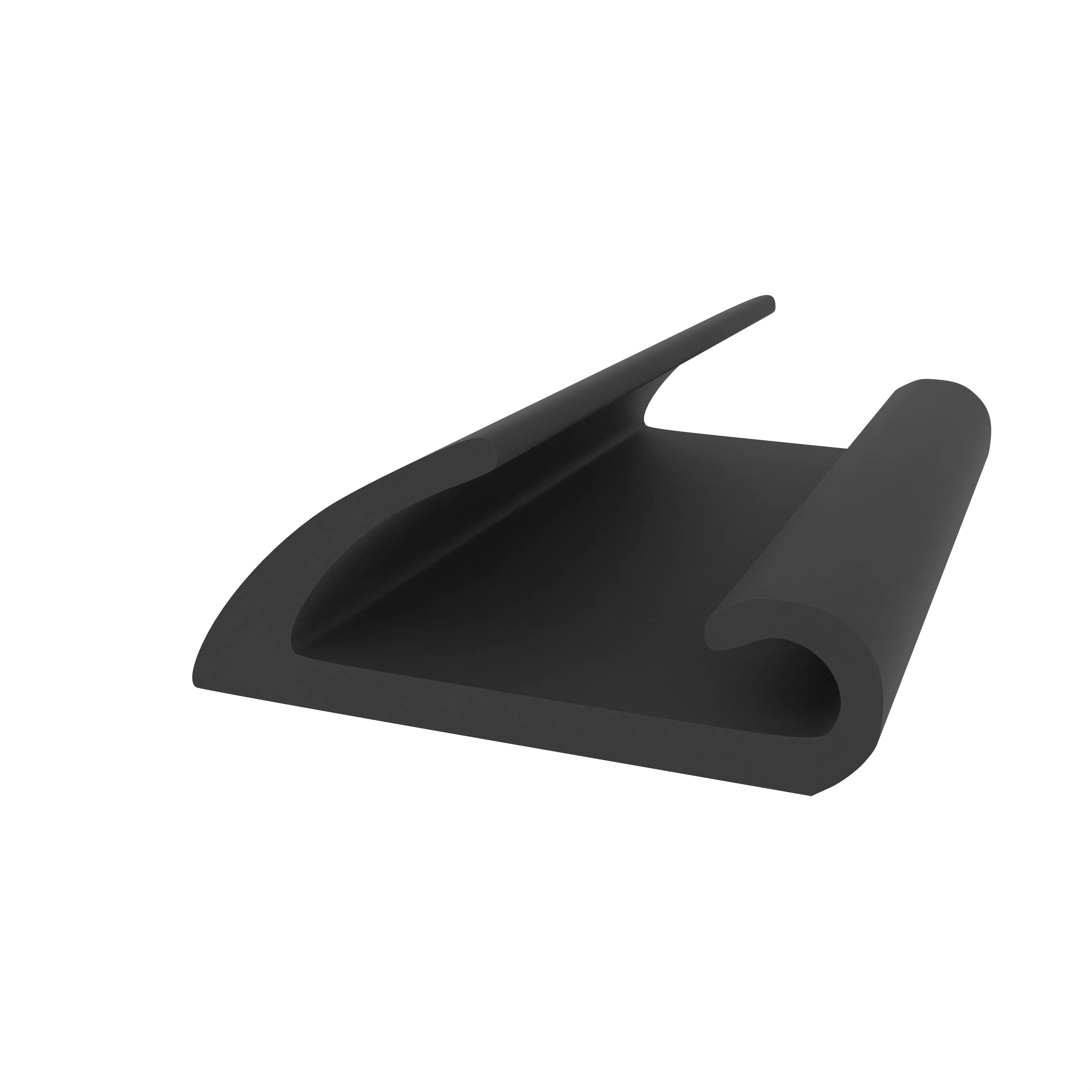 Lippendichtungen - Anschlagdichtung mit Lippe und glattem Fuß | 16 mm Breite | Farbe: schwarz
