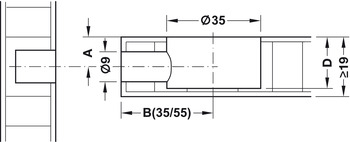 Verbinder & Bodenträger - Verbindergehäuse von Häfele Maxifix | Bohrtiefe: 15,5 mm | Für Holzdicke ab 19 mm