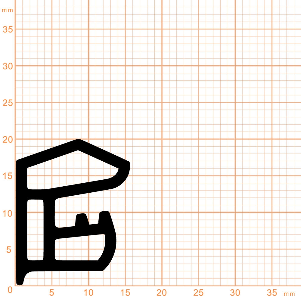 Türrahmen Dichtung - Stahlzargendichtung für Stahlprofile | 15,5 mm Breite | Farbe: weiß
