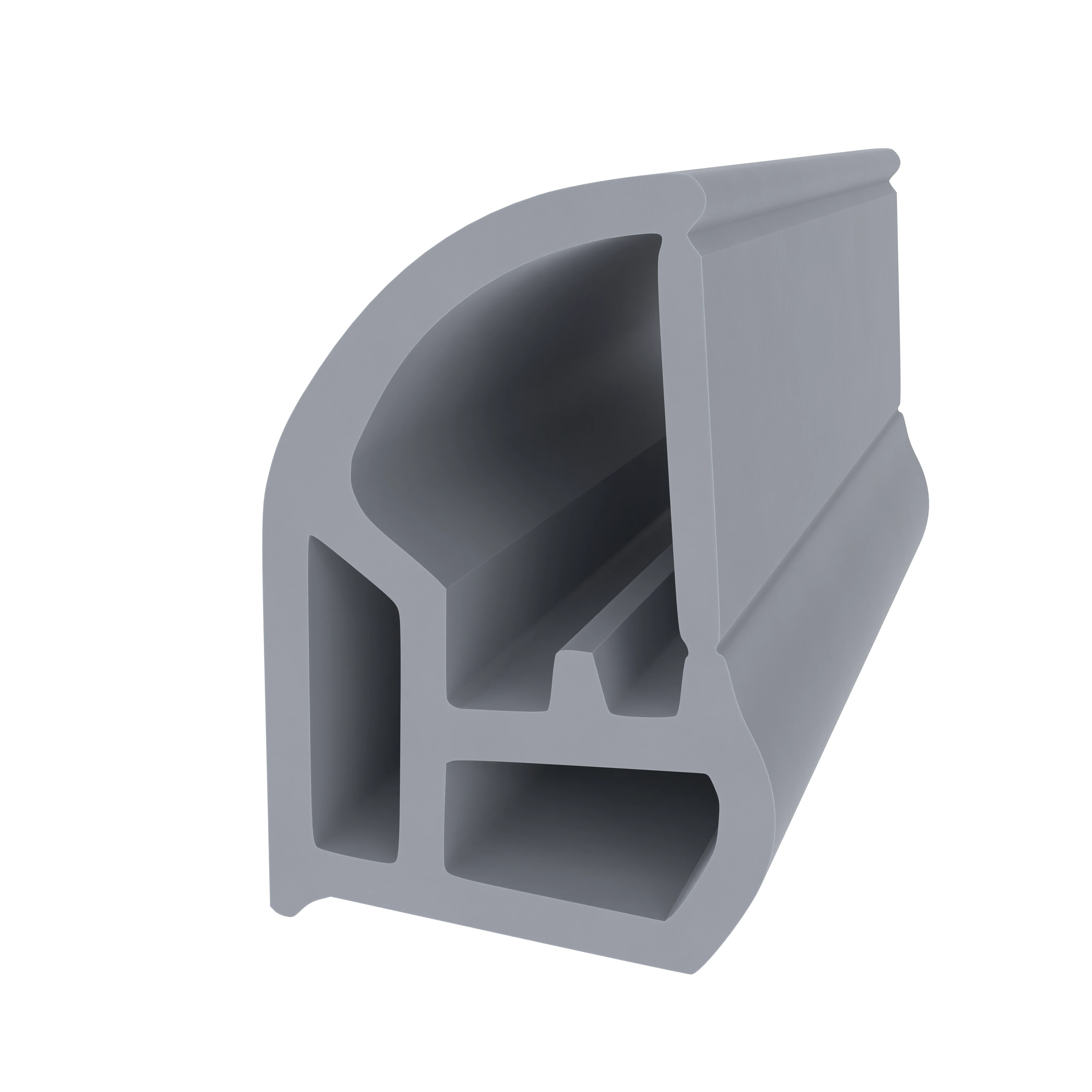 Stahlzargendichtung für hinterschrnittene Nut | 13 mm Breite | Farbe: grau
