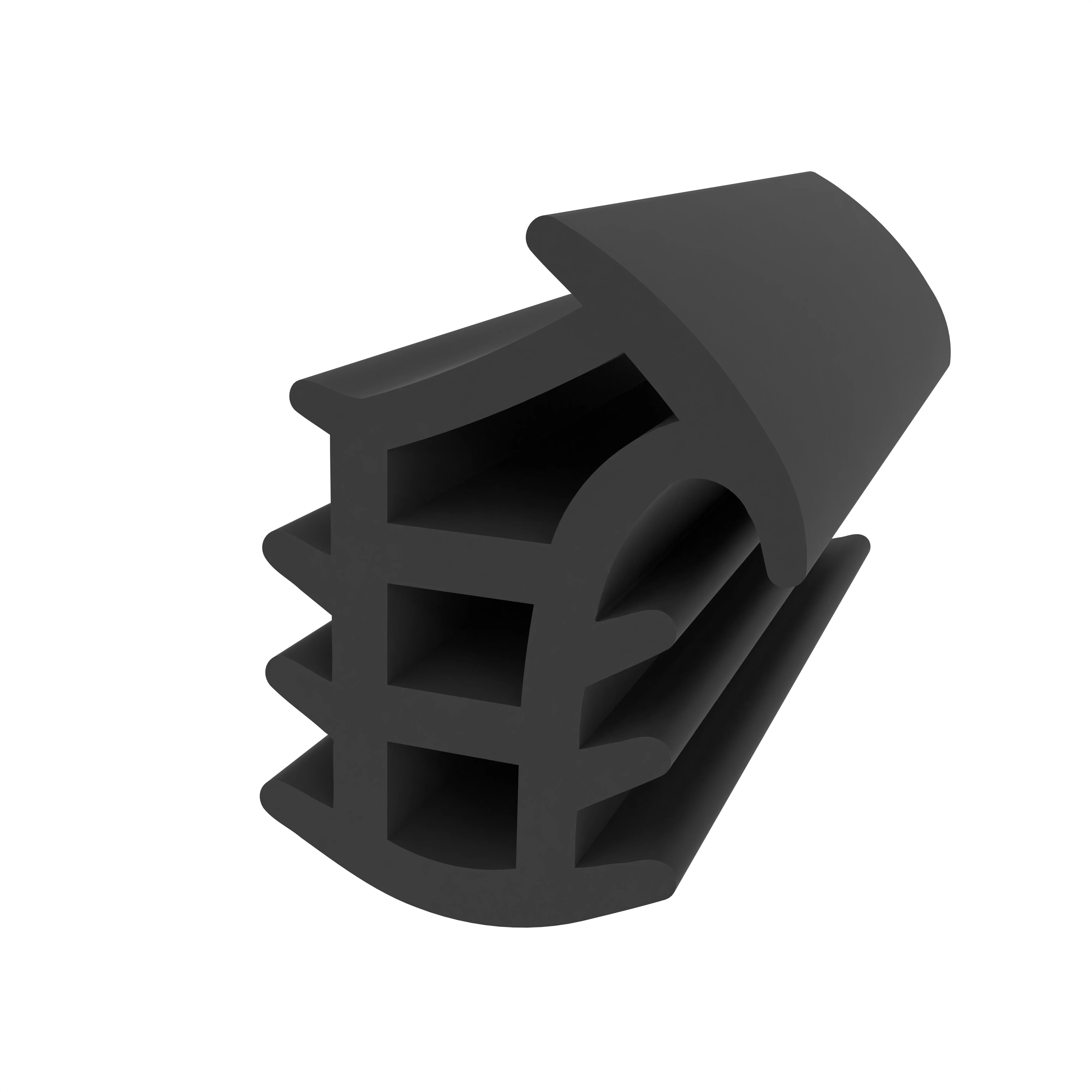 Stahlzargendichtung für senkrechte Nut | 18 mm Höhe | Farbe: schwarz