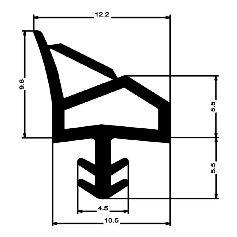 Holzzargendichtung für Holztüren | 11 mm Falzbreite | Farbe: braun