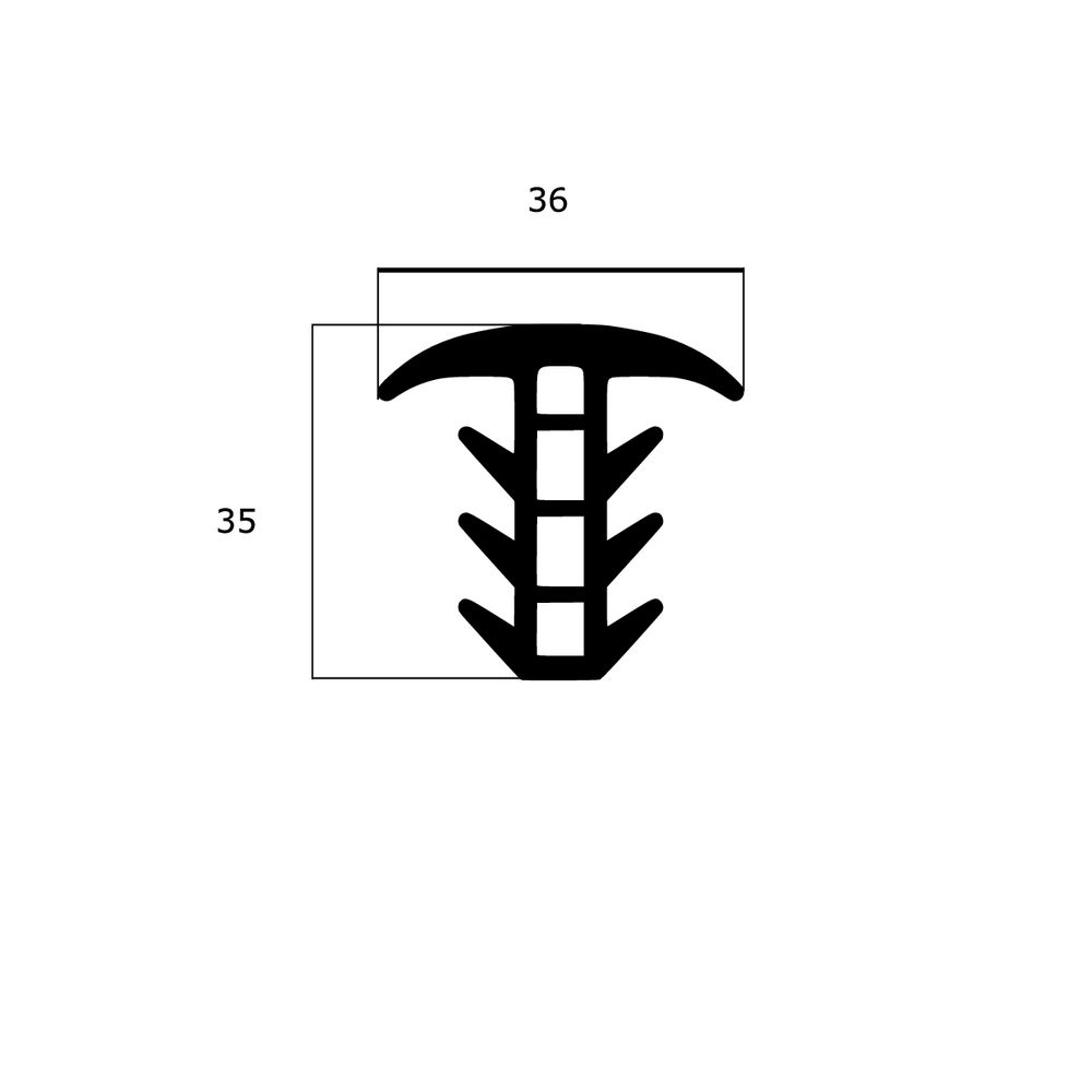 Treppenstufenprofile - Fugenprofil für Photovoltaic Anlagen | Höhe: 35 mm | Farbe: schwarz