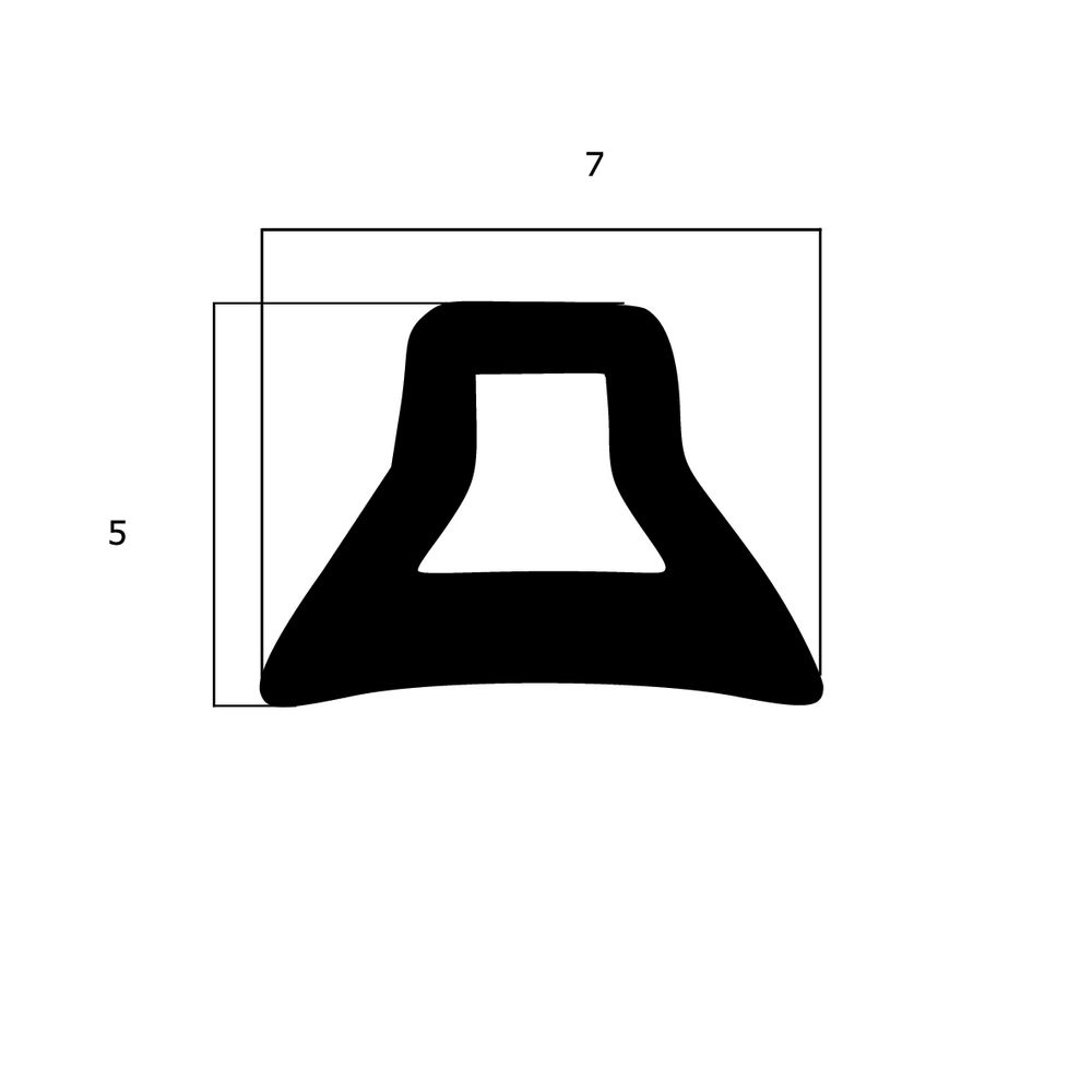 Lippendichtungen - Anschlagdichtung mit Schlauch | 5 mm Höhe | Farbe: schwarz 