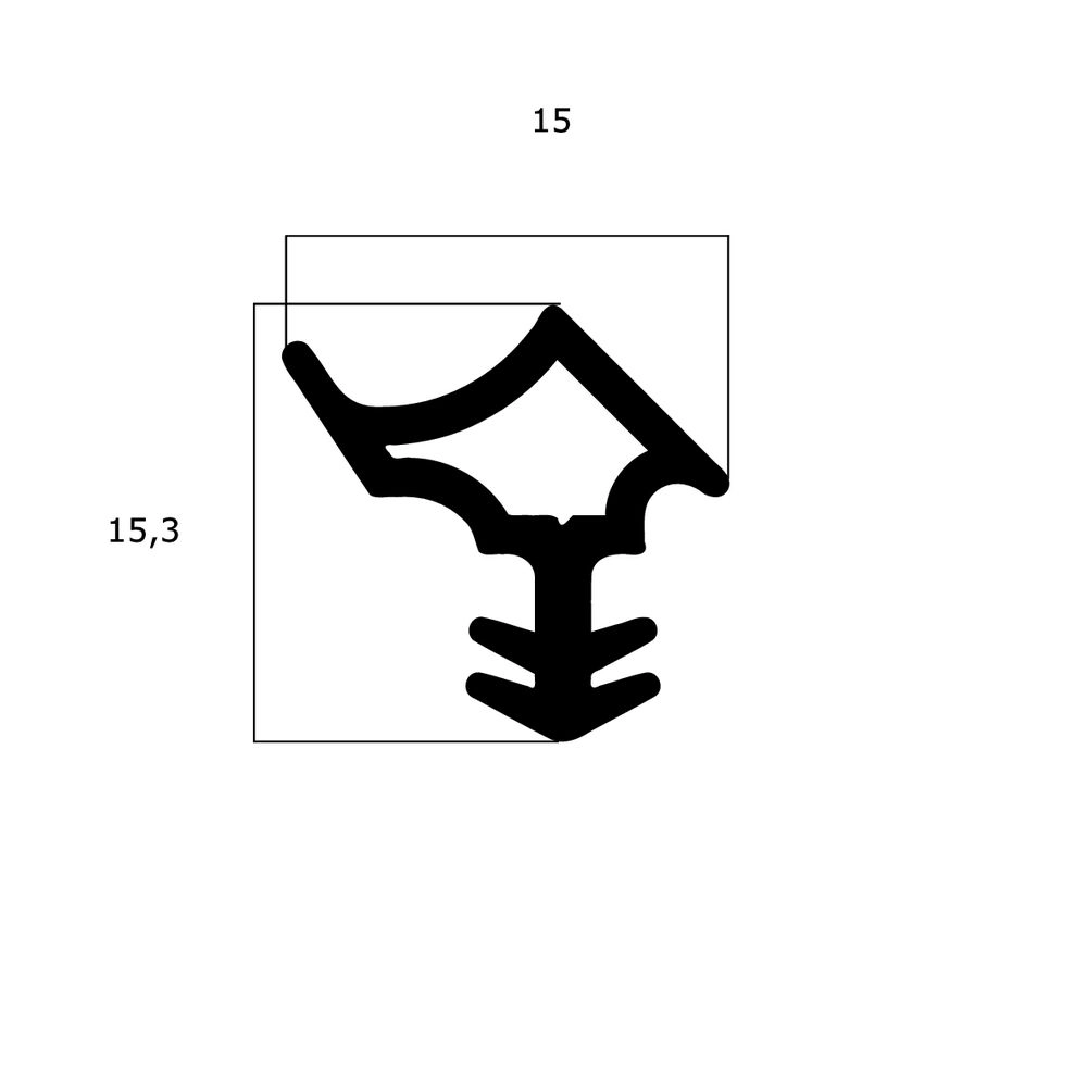 Türrahmen Dichtung - Stahlzargendichtung für Stahlzargen | 15 mm Breite | Farbe: weiß