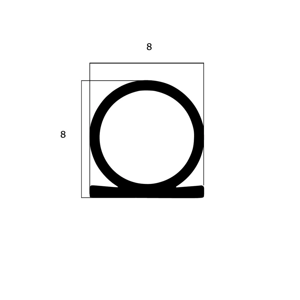 Türdichtung selbstklebend - Klebedichtung  für Türen und Fenster | Omega-Form | 8 mm Breite | Farbe: weiß
