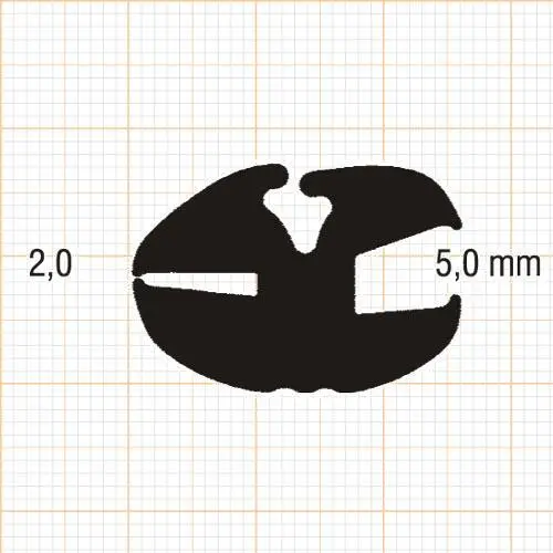 Verglasungsdichtung für Fenster | 26 mm Breite | Farbe: schwarz