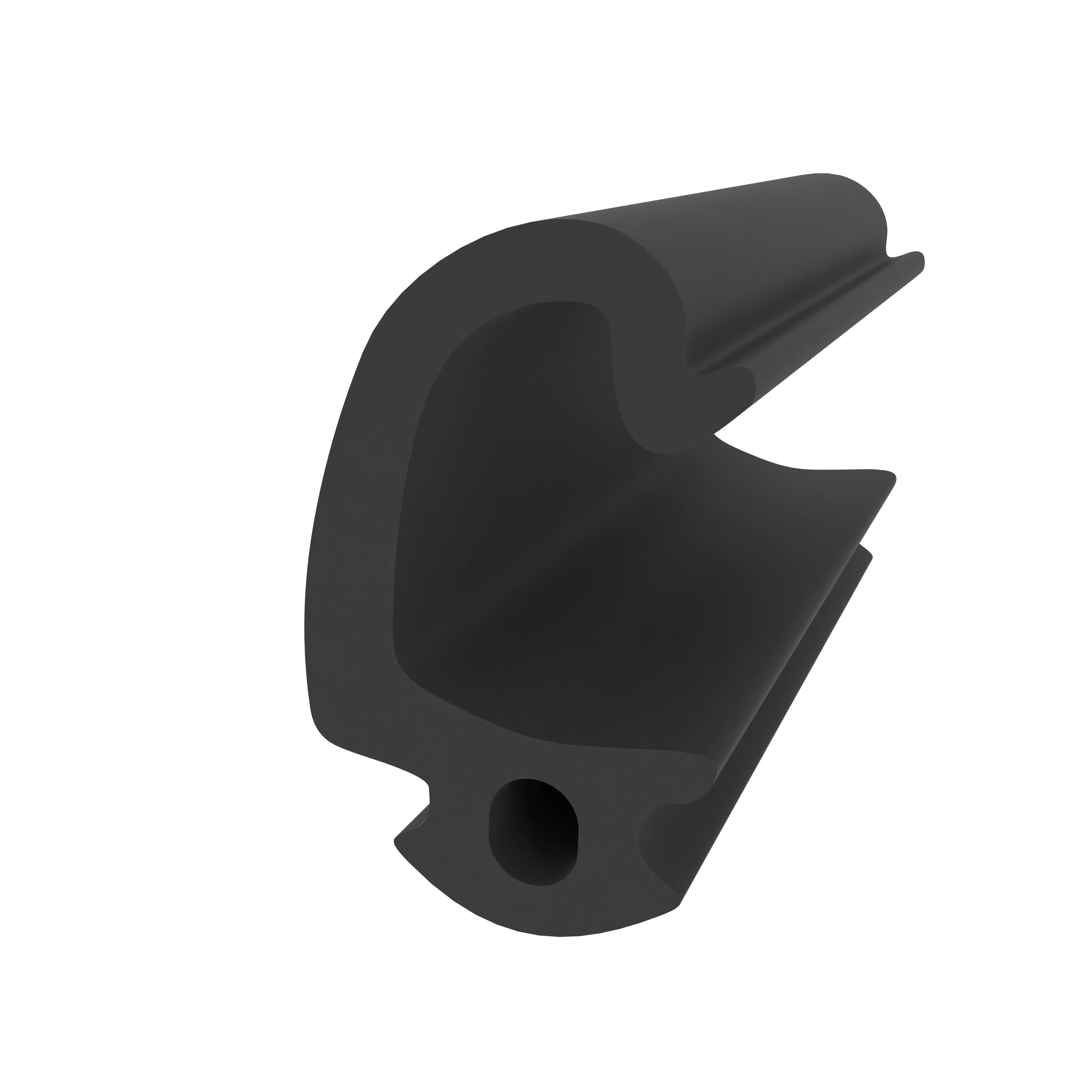 Lippendichtungen - Anschlagdichtung mit Schlauch für Heroal | 7 mm Höhe | Farbe: schwarz