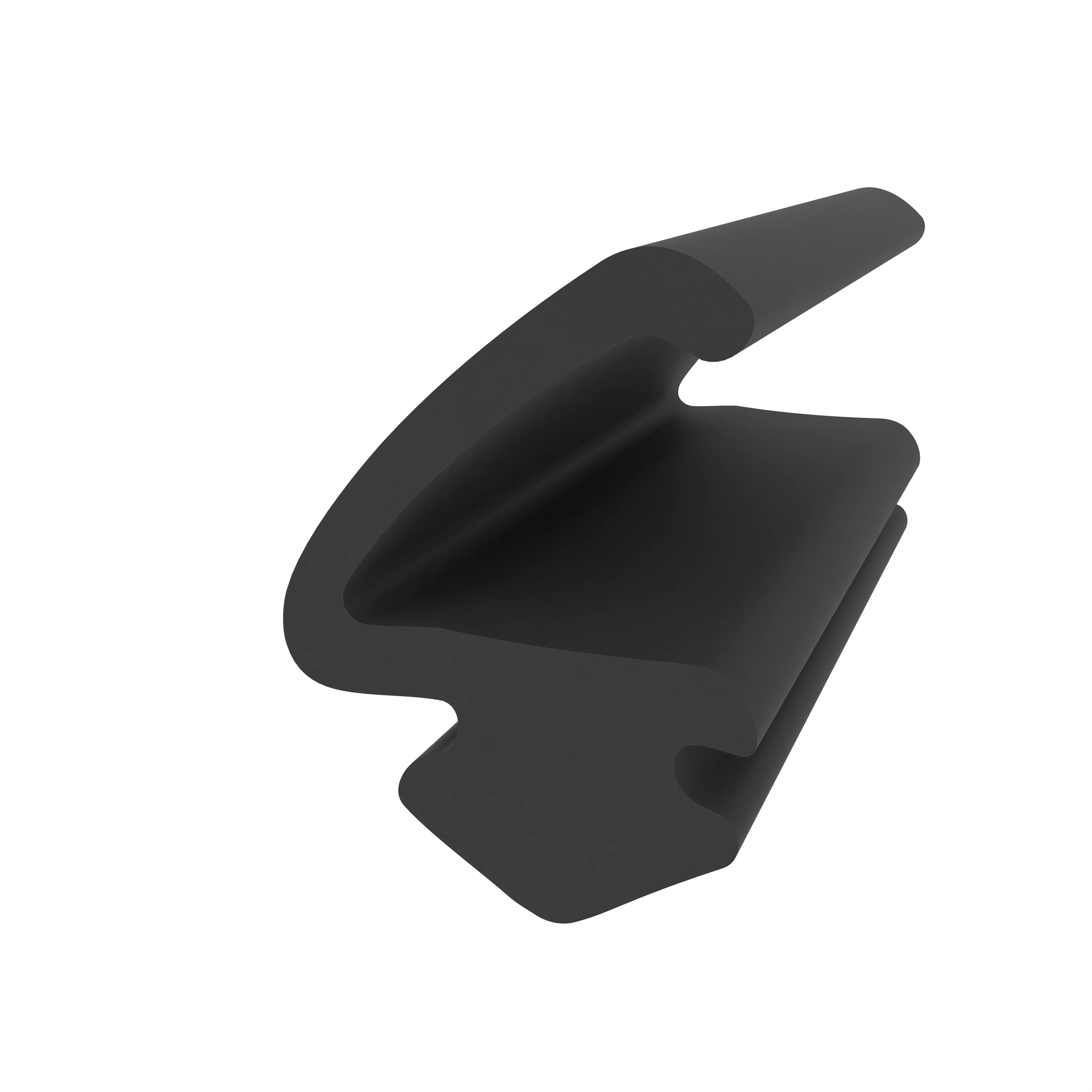 Anschlagdichtung mit Lippe und profiliertem Fuß | 7 mm Höhe | Farbe: schwarz