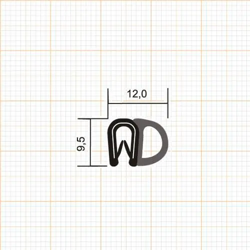 Kantenschutz Dichtprofile - Kantenschutzprofil | Klemmbereich: 1-2 mm | Farbe: schwarz