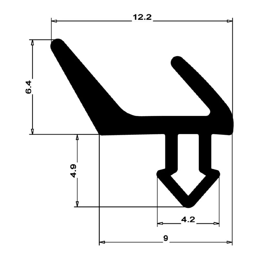 Anschlagdichtung für seitlichen Anschlag | 11 mm Höhe | Farbe: schwarz