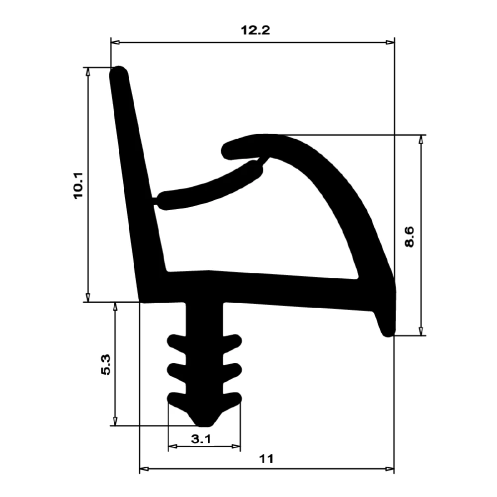 Zimmertürdichtung für Haustüren | 12 mm Breite | Farbe: weiß