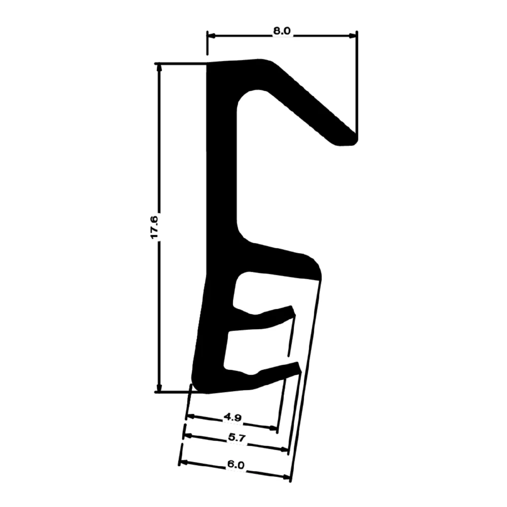 Flügelfalzdichtung für Holzelemente | 12 mm Falzhöhe | Farbe: grau