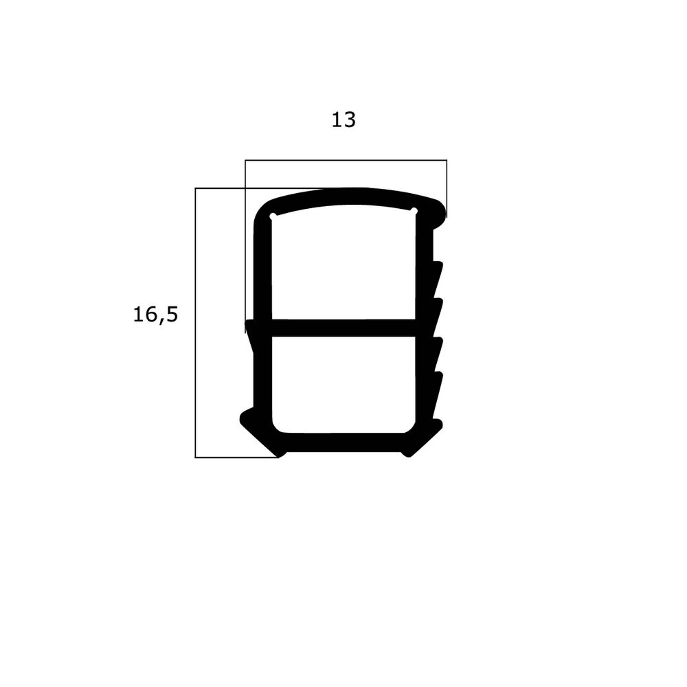 Türrahmen Dichtung - Stahlzargendichtung für senkrechte Nut | 13 mm Breite | Farbe: weiß