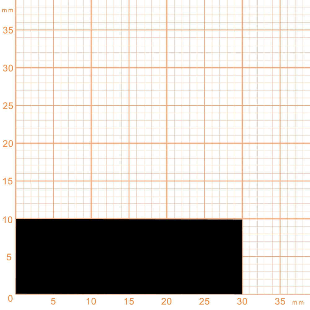 Moosgummi - Moosgummidichtung vierkant | 30 mm Breite | Farbe: schwarz