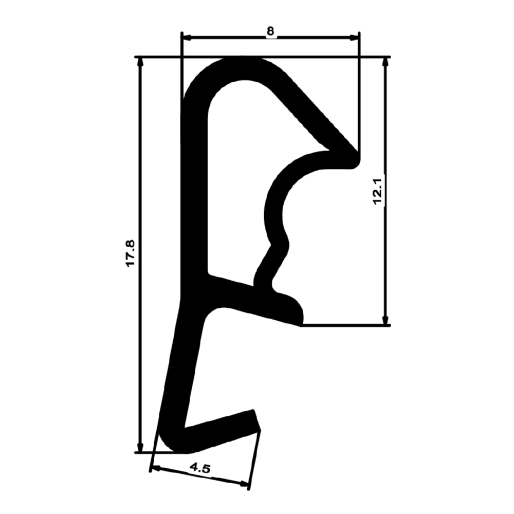 Flügelfalzdichtung für Holzelemente | 11,1 mm Falzhöhe | Farbe: weiß