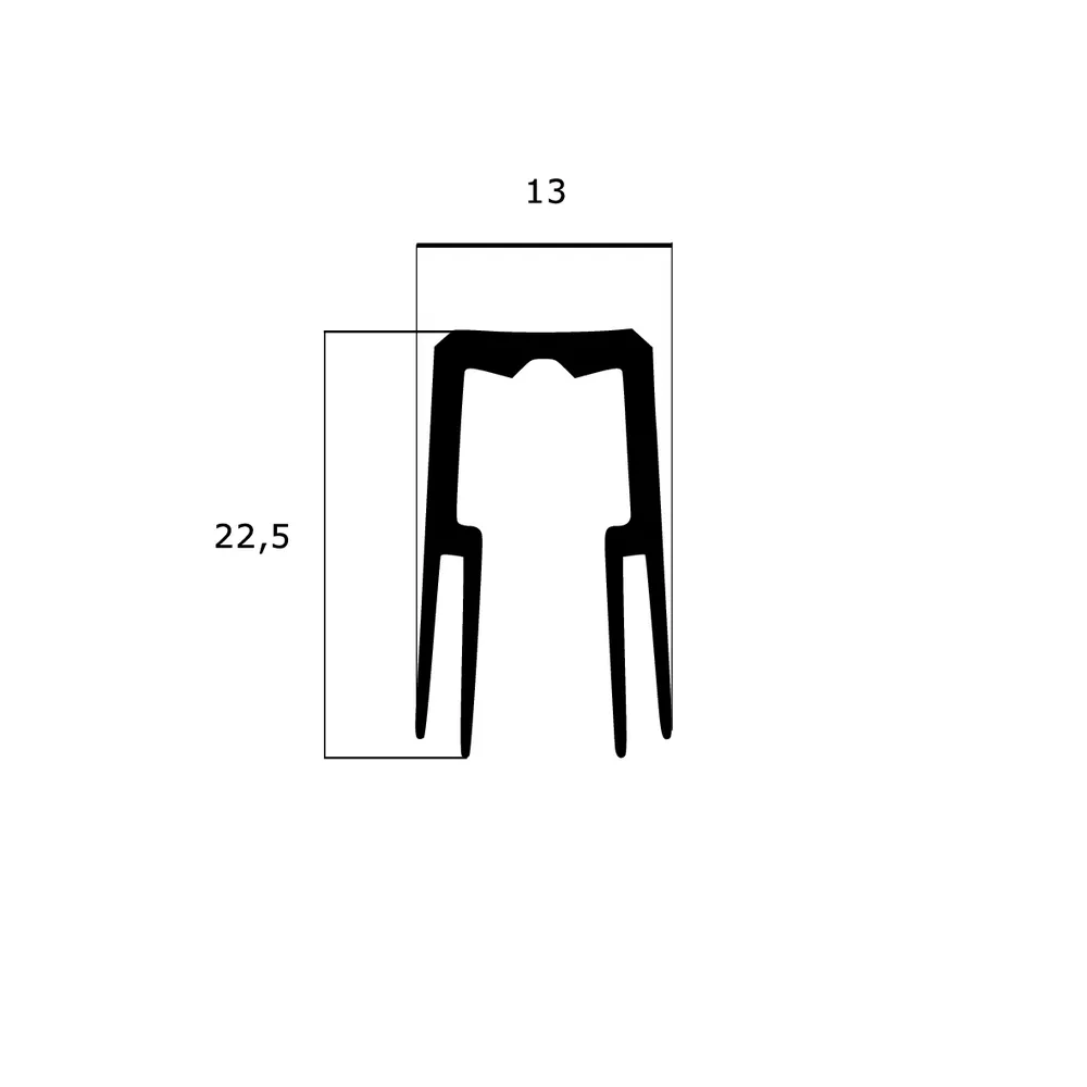 Bodenschleifdichtungen - Boden-Auflaufdichtung für Türen | Höhe: 22,5 mm | Farbe: dunkelgrau