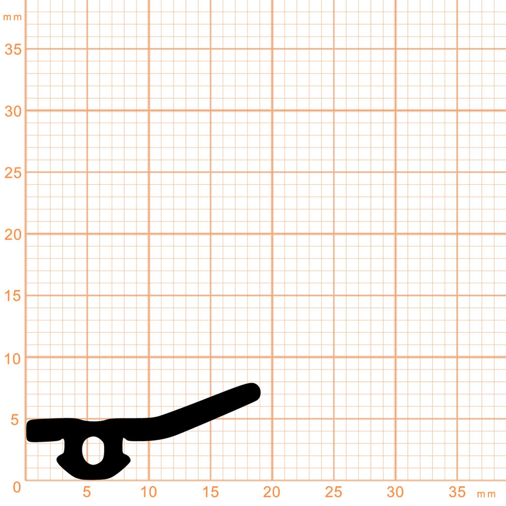 Türrahmen Dichtung - Anschlagdichtung für seitlichen Anschlag | 8 mm Höhe | Farbe: schwarz 