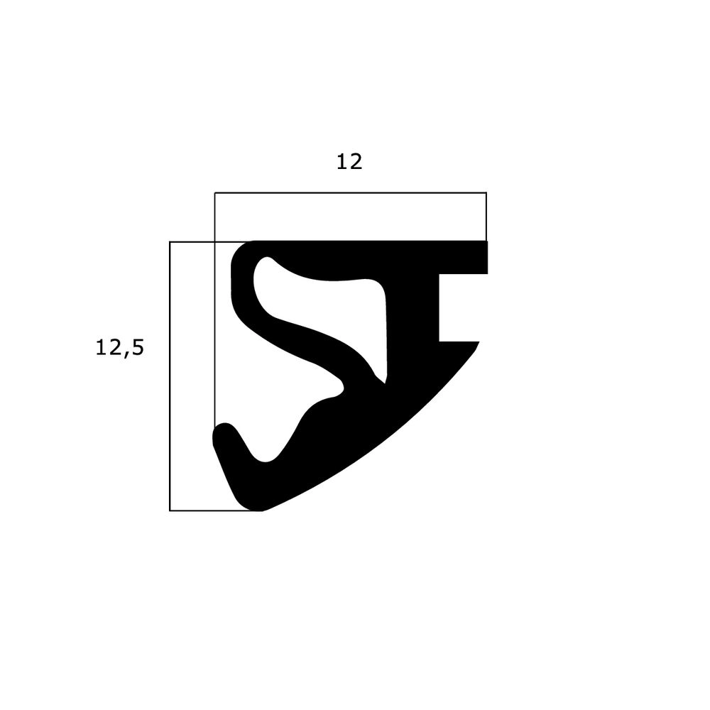 Verglasungsdichtungen - Verglasungsdichtung für Hueck Fenster | 12 mm Breite | Farbe: schwarz