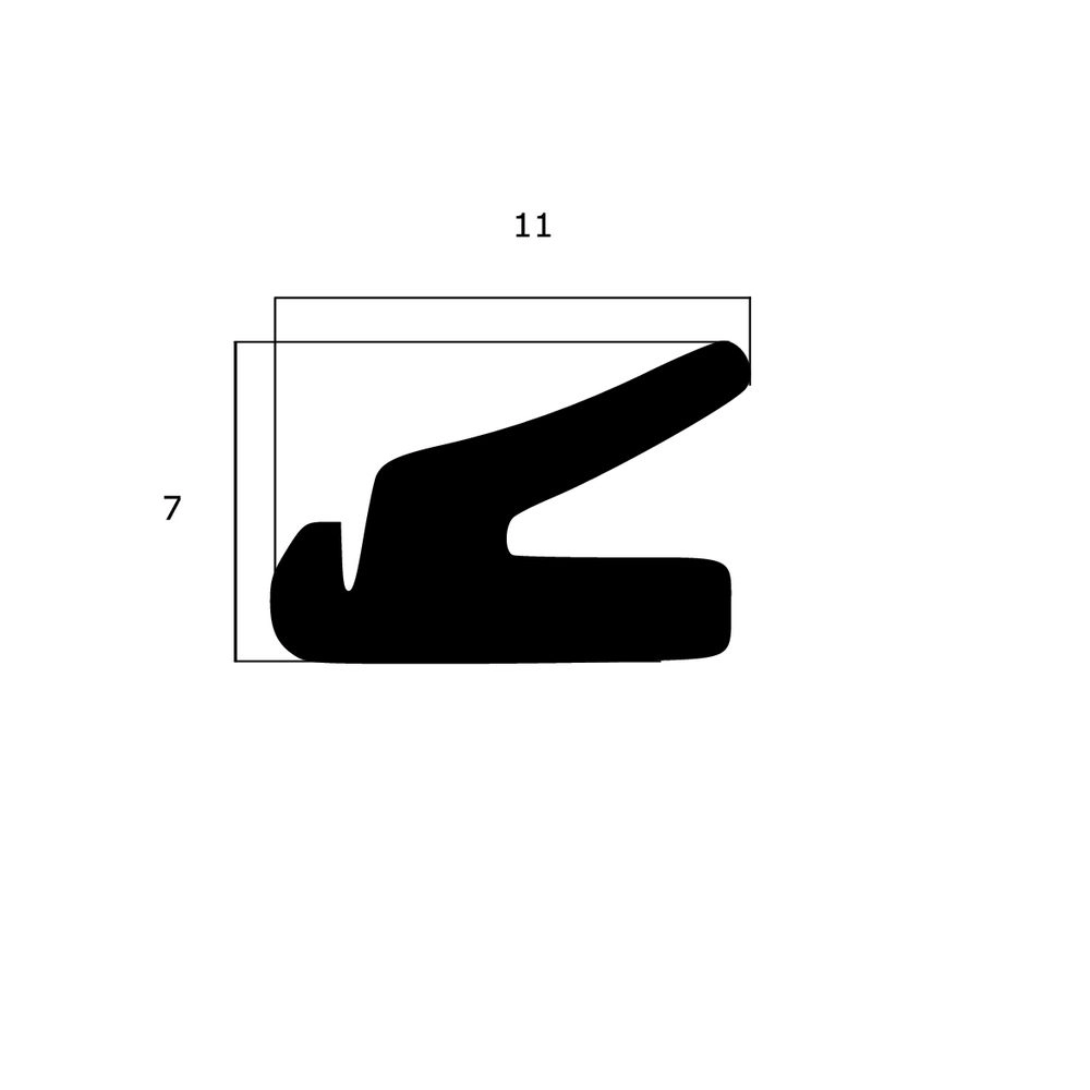 Lippendichtungen - Anschlagdichtung mit Lippe für Fenster | 7 mm Höhe | Farbe: schwarz