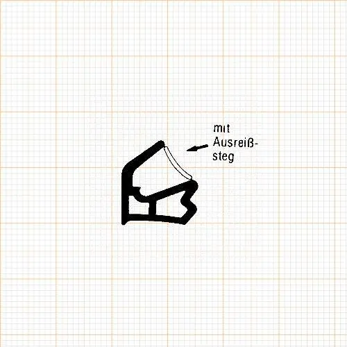 Türrahmen Dichtung - Stahlzargendichtung für Metalltüren | 15 mm Höhe | Farbe: grau