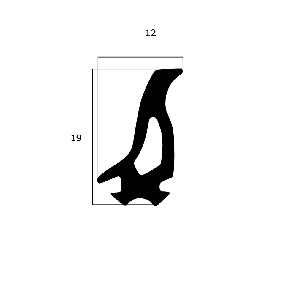 Mitteldichtungen - Mitteldichtung für Metall- und Alufenster | 19 mm Höhe | Farbe: schwarz