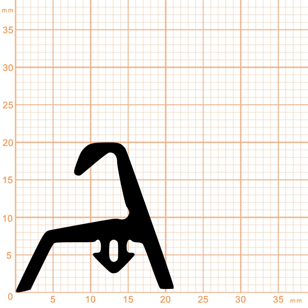 Mitteldichtungen - Mitteldichtung für Metall- und Alufenster | 20 mm Höhe | Farbe: schwarz