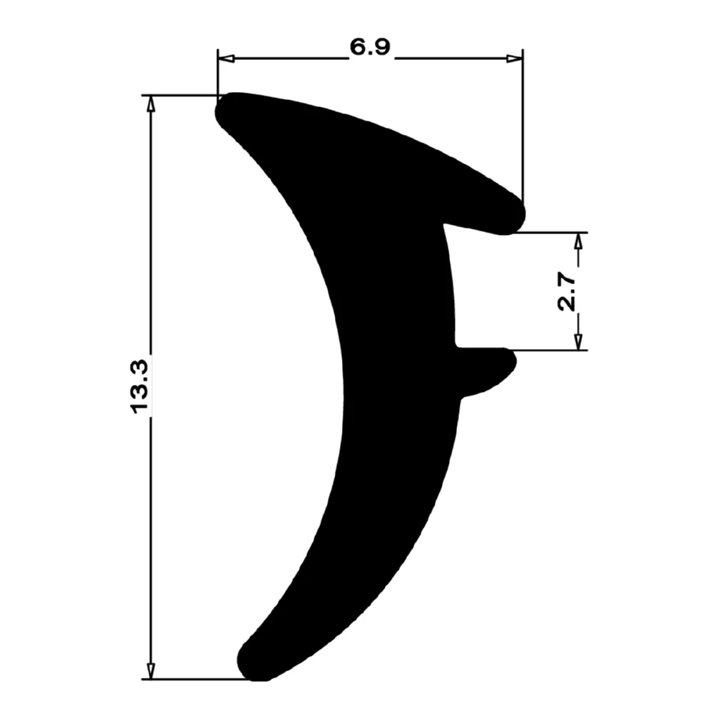 Verglasungsdichtung für Fenster | 14,9 mm Höhe | Farbe: schwarz