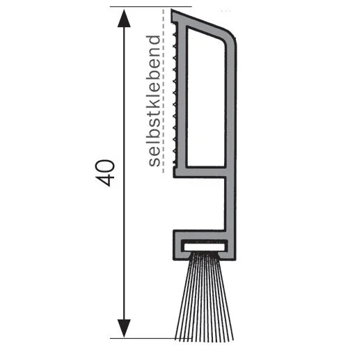 Bürstendichtung selbstklebend für Türen | Bürstenhöhe: 10 mm | Farbe: weiß