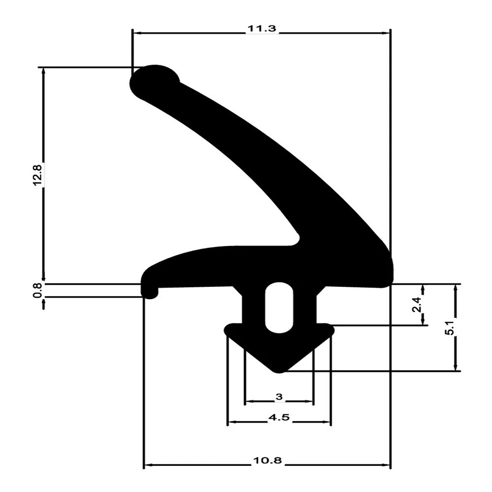 Dachfensterdichtung für Braas Dachflächenfenster | Höhe: 19 mm | Farbe: schwarz