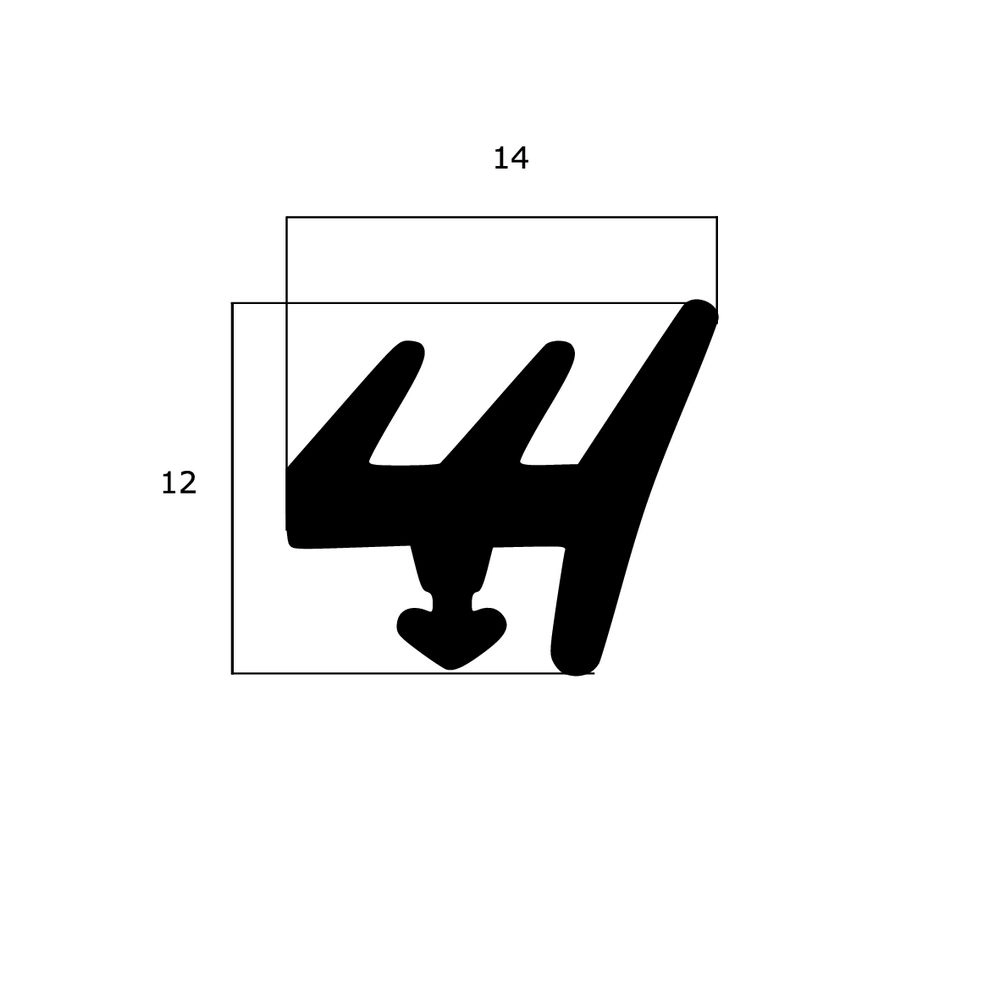 Verglasungsdichtungen - Verglasungsdichtung für Fenster | 12 mm Höhe | Farbe: schwarz