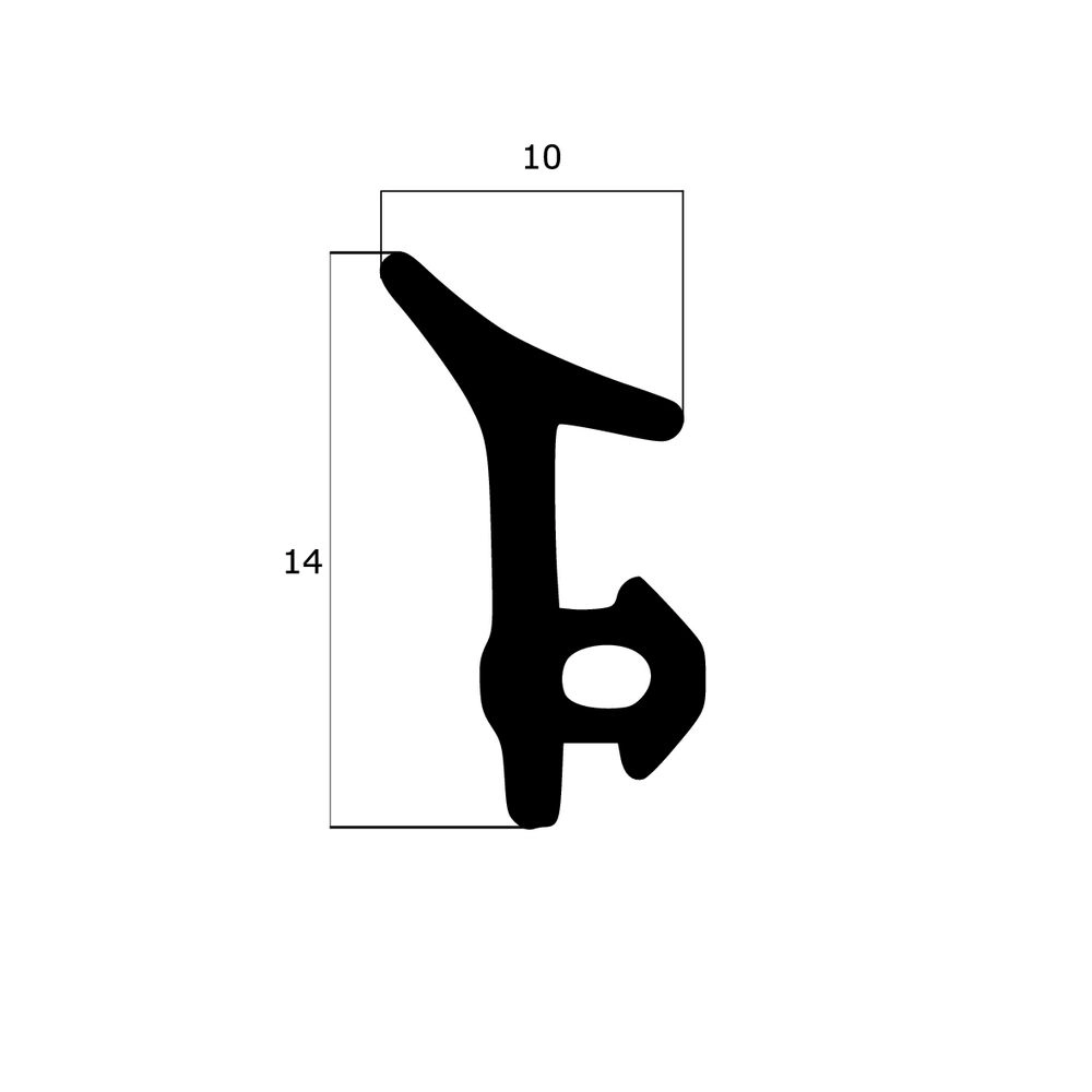Türrahmen Dichtung - Anschlagdichtung für seitlichen Anschlag | 14 mm Höhe | Farbe: braun 