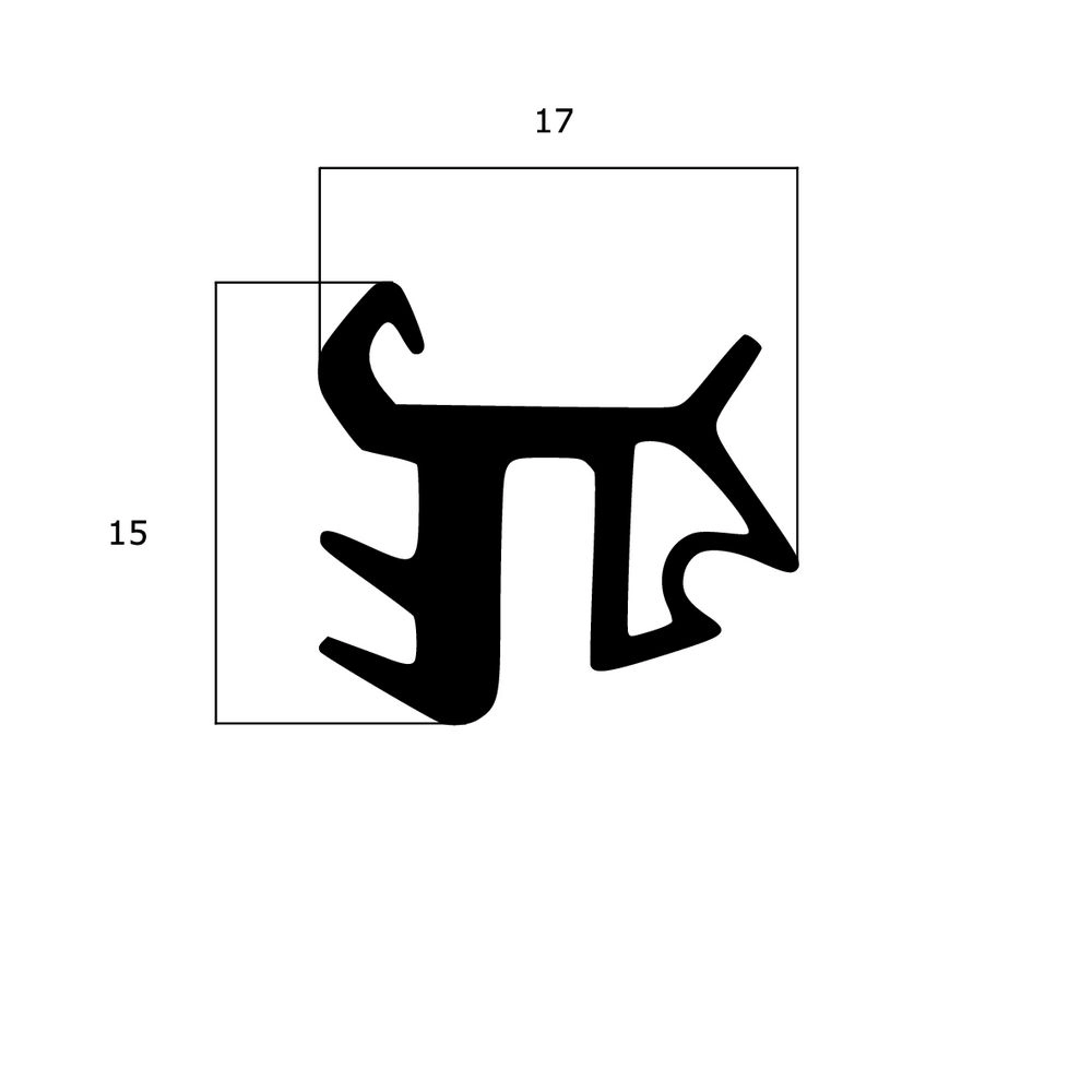 Verglasungsdichtungen - Verglasungsdichtung für Fenster | 17 mm Breite | Farbe: schwarz