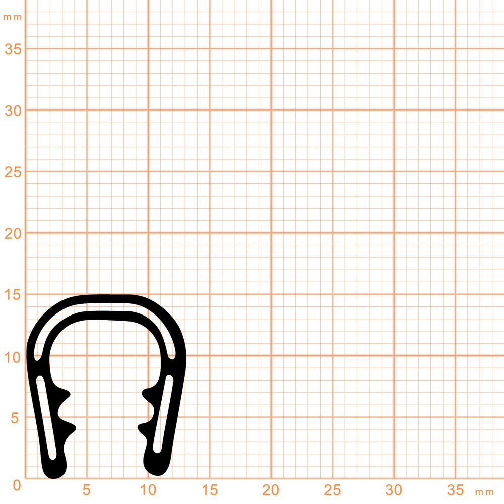 Kantenschutz - Kantenschutzprofil | Klemmbereich 8 - 10 mm | Farbe: schwarz
