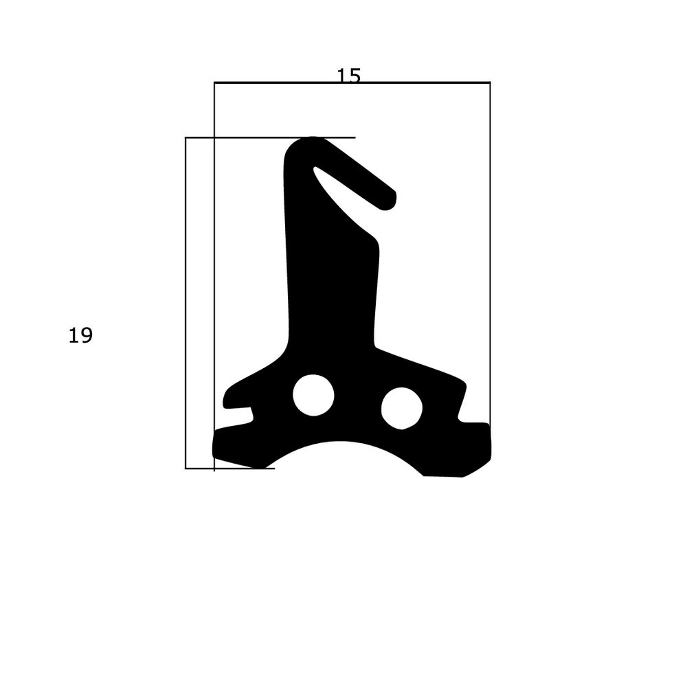 Mitteldichtungen - Mitteldichtung für Metall- und Alufenster | 18 mm Höhe | Farbe: schwarz