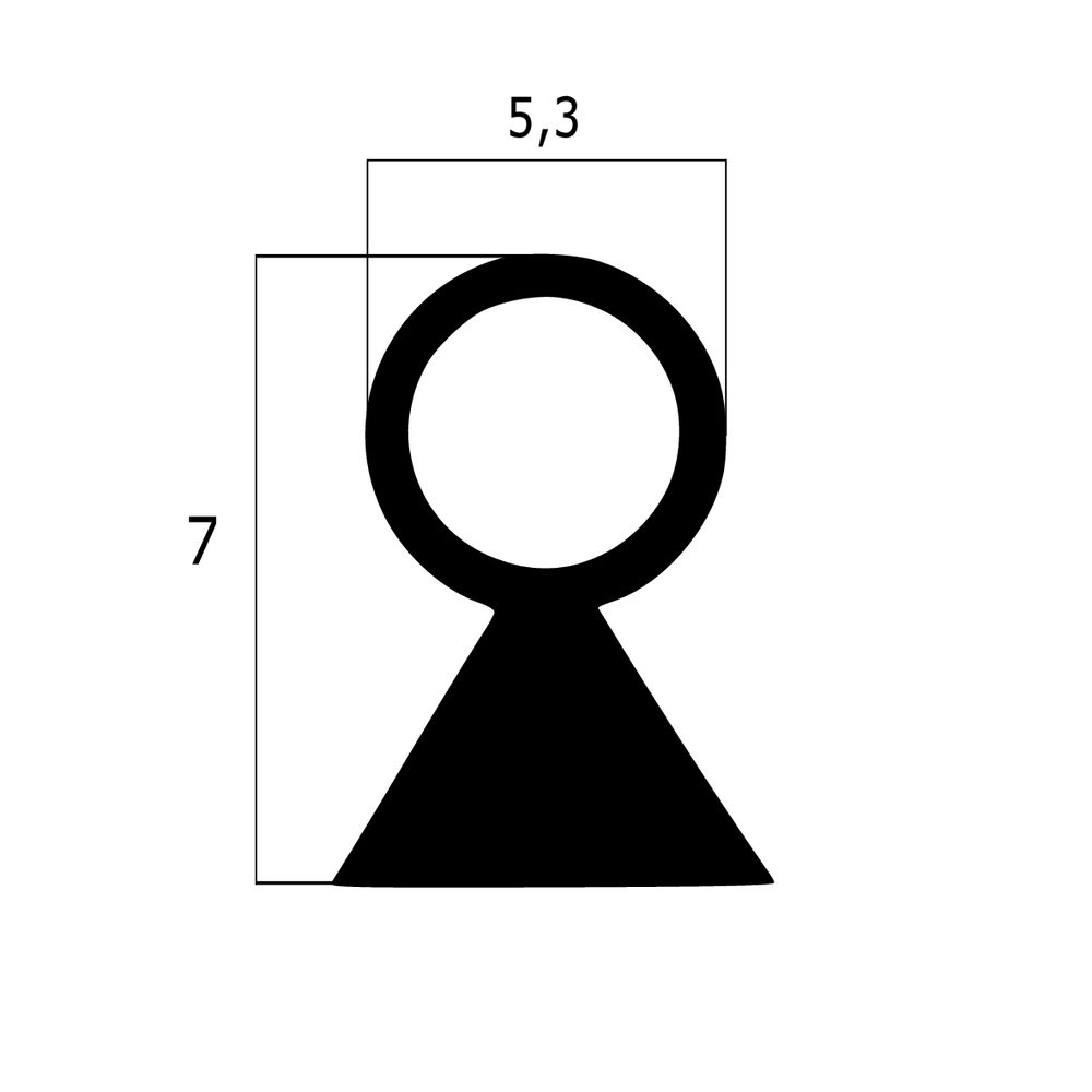Türrahmen Dichtung - Schlauchdichtung für Stahltüren | 7 mm Höhe | Farbe: braun