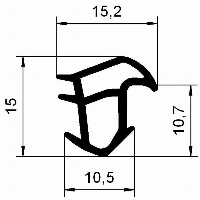 Stahlzargendichtung für Stahlrahmen | 15,2 mm Breite | Farbe: weiß