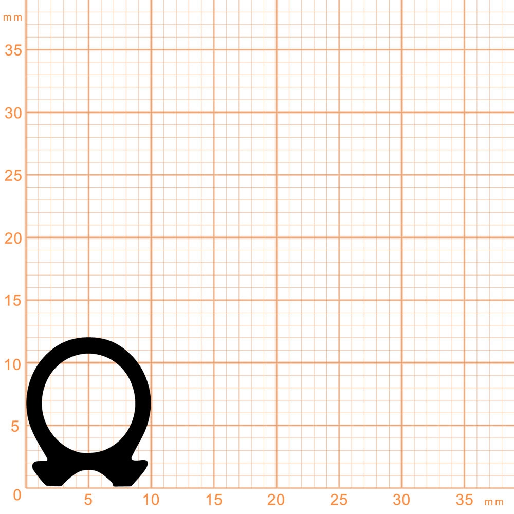 Schlauchdichtung Fenster - Anschlagdichtung mit Schlauch für Fenster | Breite: 10 mm | Farbe: schwarz