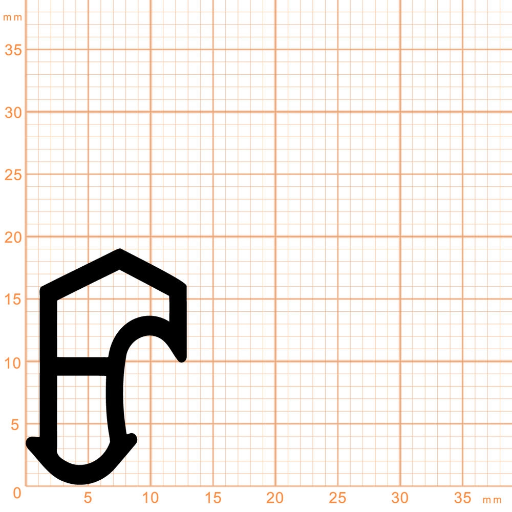 Türrahmen Dichtung - Stahlzargendichtung für Stahlzargen | 19 mm Höhe | Farbe: weiß