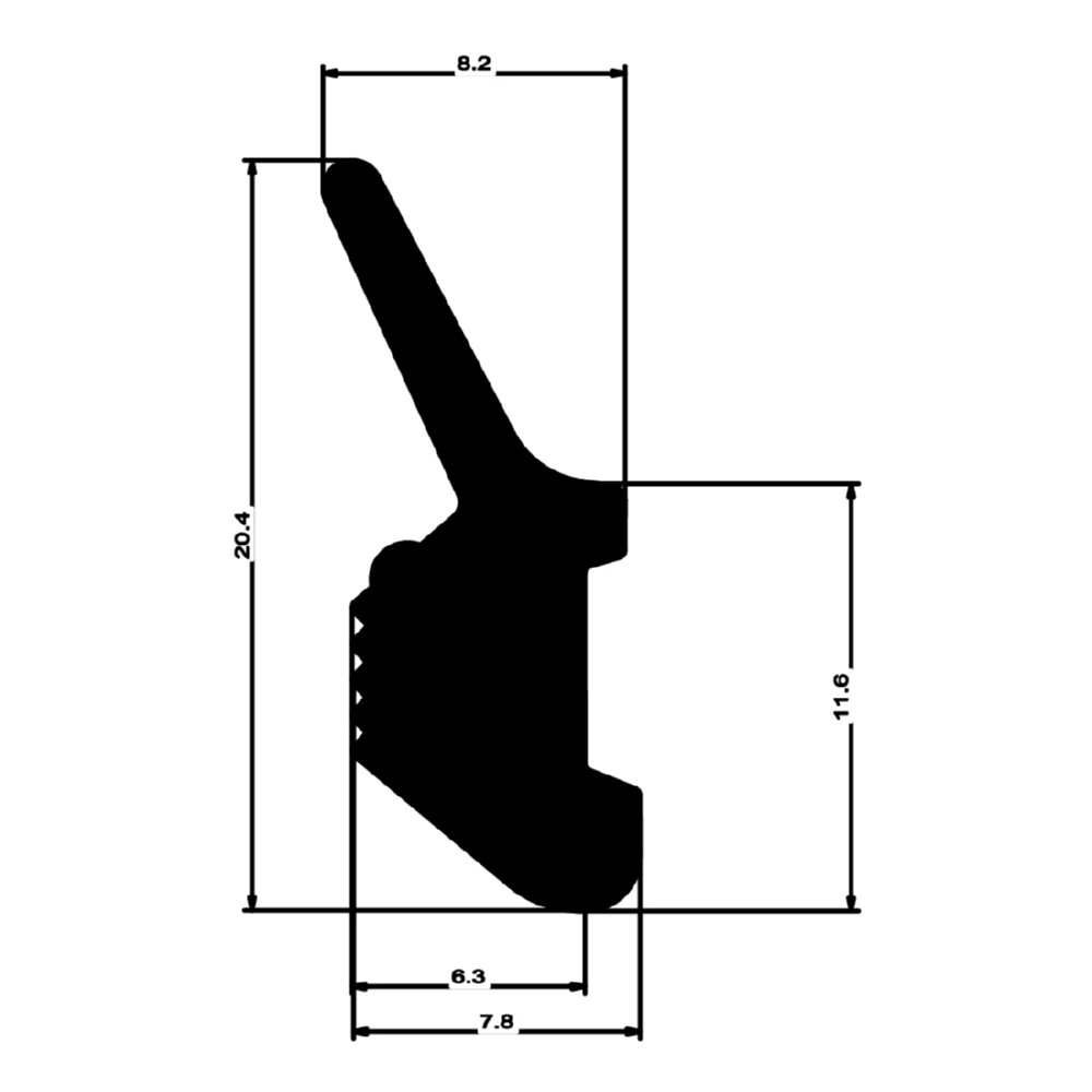 Mitteldichtung für Fenster und Türen | 22 mm Höhe | Farbe: schwarz