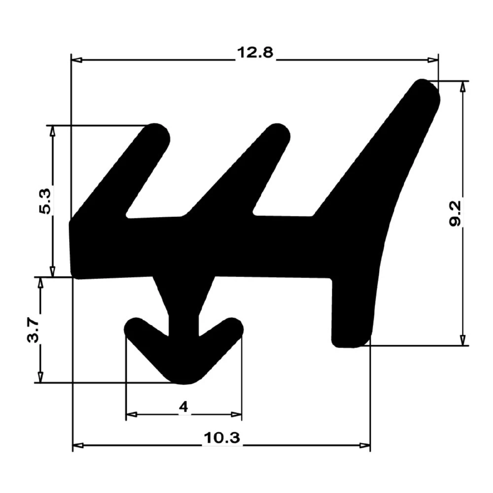 Verglasungsdichtung für Fenster | 11 mm Höhe | Farbe: schwarz