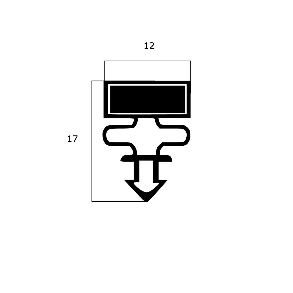 Kühlschrankdichtungen - Kühlschrankdichtungsrahmen | Steckprofil | Farbe: schwarz
