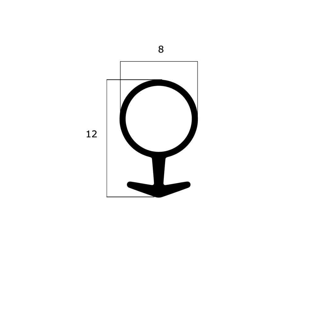 Schlauchdichtungen - Anschlagdichtung mit Schlauch | 12 mm Höhe | Farbe: schwarz 