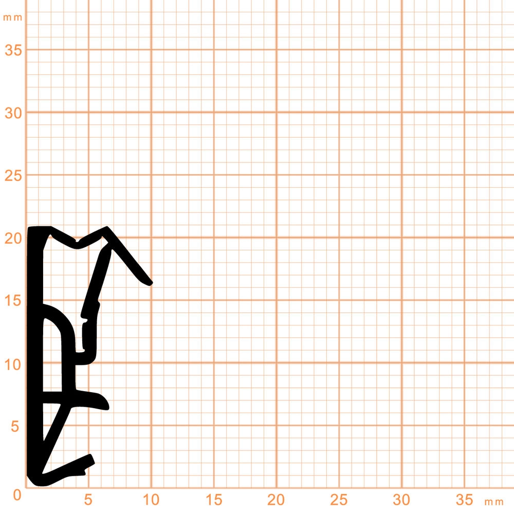 Flügelfalzdichtungen - Flügelfalzdichtung für Holzfenster und -türen | 14,5 mm Falzhöhe | Farbe: schwarz