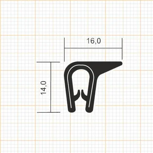 Kantenschutzprofil | Klemmbereich: 1 – 3 mm | Farbe: schwarz