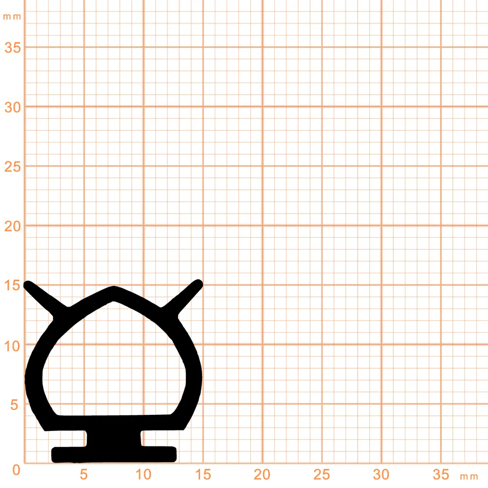 Bodenschwellendichtungen - Schwellendichtung für Bodenschwellen | Höhe: 15,3 mm | Farbe: grau