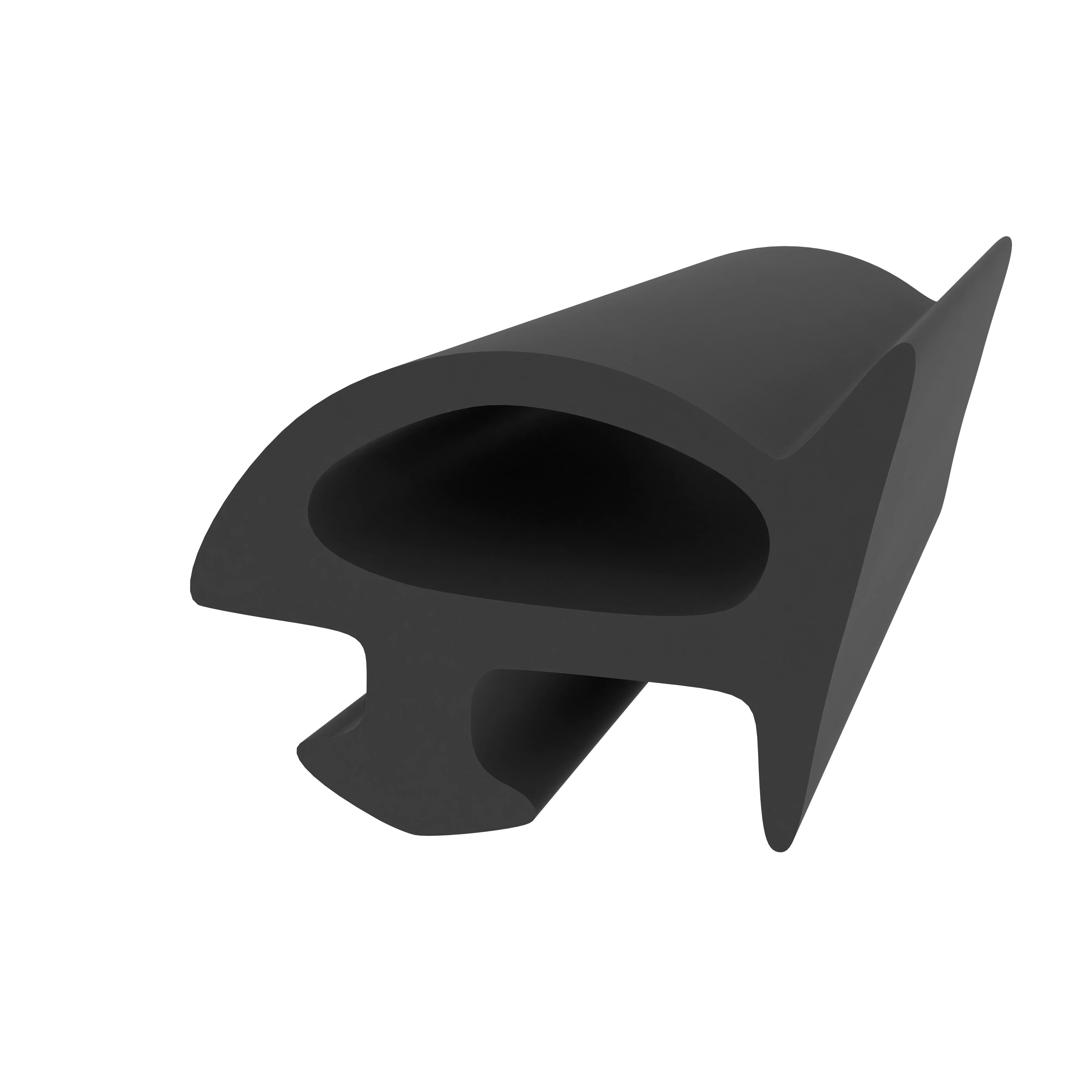 Lippendichtungen - Anschlagdichtung mit Schlauch | 9 mm Höhe | Farbe: schwarz