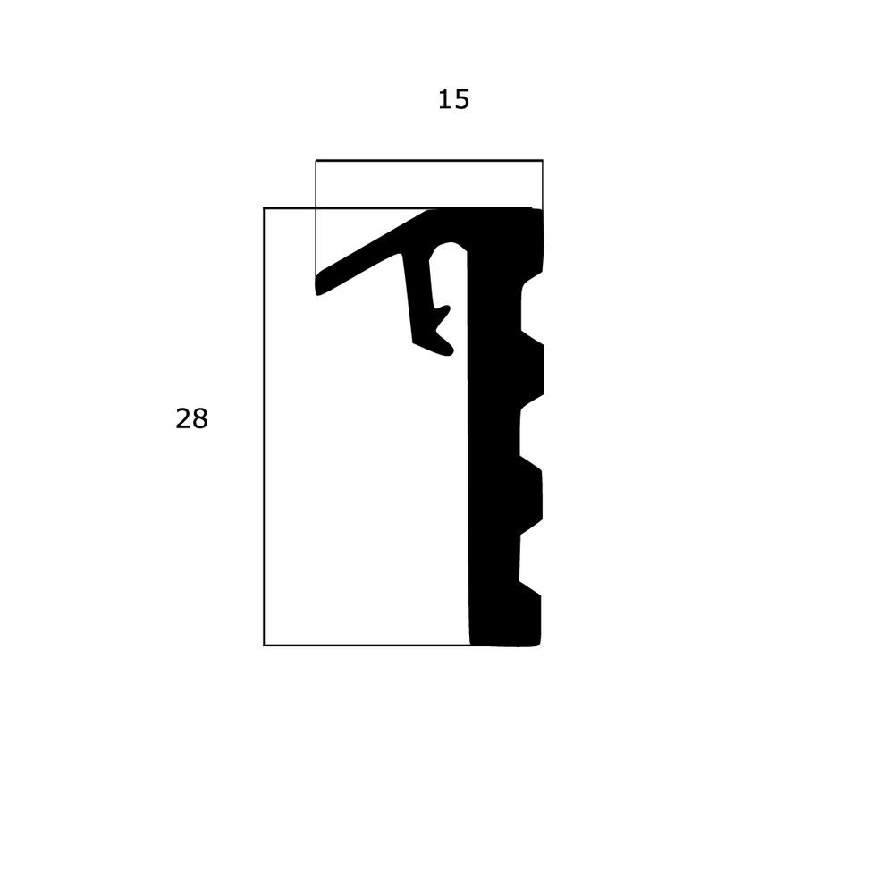 Fensterbankdichtungen - Fensterbankdichtung für Schüco Fenster | Höhe: 28 mm | Farbe: schwarz
