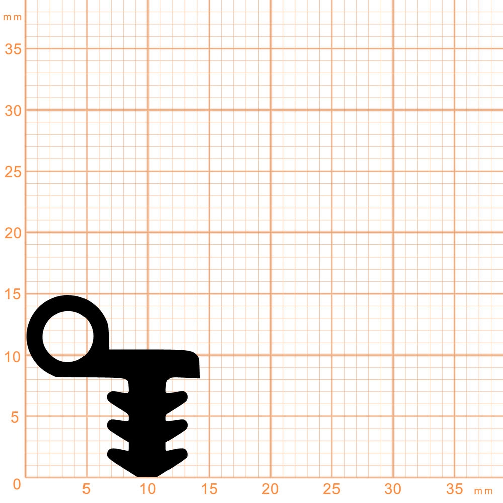 Türrahmen Dichtung - Stahlzargendichtung für Stahltüren | 15 mm Höhe | Farbe: schwarz